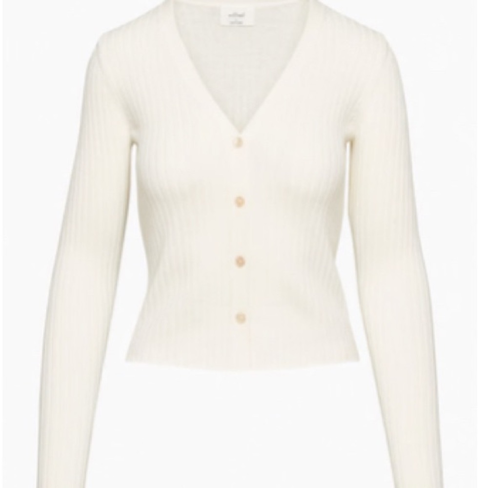 Wilfred White Ribbed Cardigan